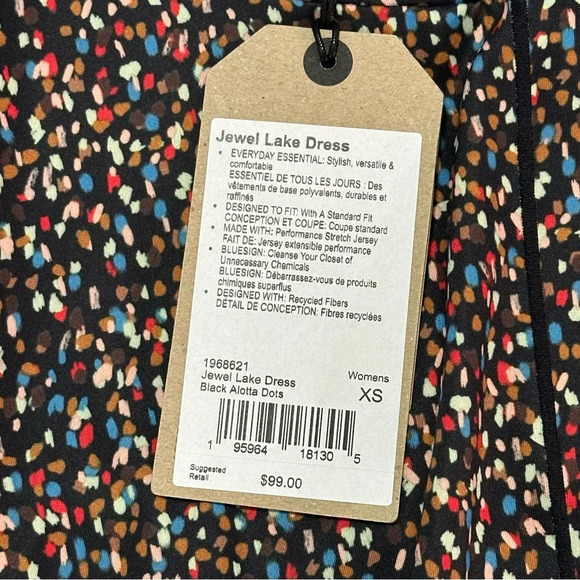 NWT Prana Jewel Lake Dress Size XS Black Alotta Dots - Picture 3 of 9